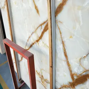 Hot selling natural white onyx marble slab price for luxury project design