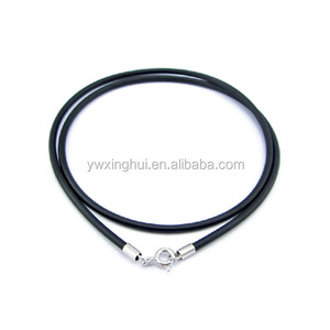 Collar de Cuero con Cierre de Plata, Collar de Cuerda Negra con Colgante, Collar de Cadena de Distribución para Mujer - Product Image 1