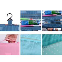 Sac de maquillage pliable en toile de polyester suspendu pour femmes rangement pliable pour la salle de bain-pour les outils de nettoyage de bijoux autres articles
