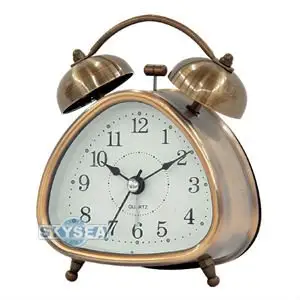 Retro triangle shape twin bell alarm desktop clock sharp alarm clock instructions