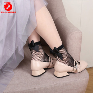Calzini <span class=keywords><strong>Sexy</strong></span> a rete della caviglia di vendita calda della fabbrica con il papillon - Product Image 3
