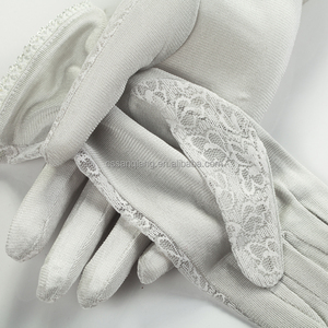 Offre Spéciale femmes mariée lavable blanc dentelle main mode gant de soie pour mariage - Product Image 6