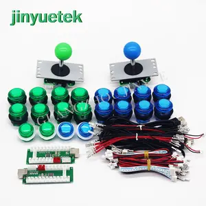 Diy Arcade Kast Kit Nul Vertraging Usb Encoder Om Pc 8Way Joystick Diy Kit Led Drukknop Voor Game Machine