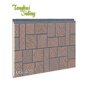 3D Ốp Lát Gạch Nổi Composite Mặt Tiền Panel Với <span class=keywords><strong>PU</strong></span> <span class=keywords><strong>Foam</strong></span> Cách Điện Bên Ngoài Tường Hội Đồng Quản Trị - Product Image 3