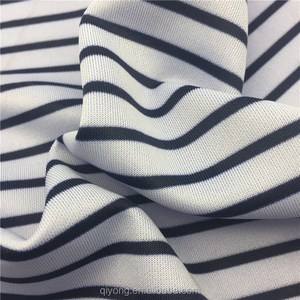 China fábrica al por mayor 100% poliéster punto teñido rayas blanco y negro Interlock tela de <span class=keywords><strong>buceo</strong></span> para la señora Pantalones - Product Image 2