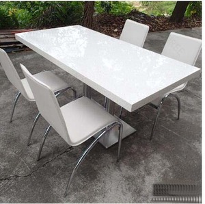 Acrylic Solid Surface <strong>Kitchen</strong> Table <strong>Sets</strong>, <strong>Dining</strong> <strong>Set</strong> Dinner Table with Chairs - Product Image 5