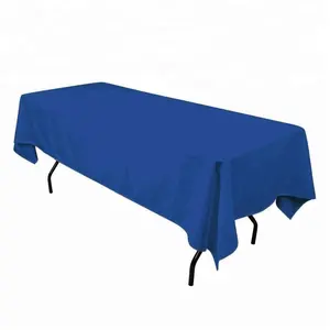 Hot Sale Fashion 60x102" 100% Polyester Royal Blue Rectangular Wedding Tablecloths Banquet Table Linen