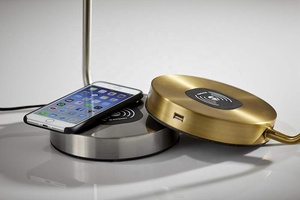 Công Nghiệp Brass Nhiệm Vụ Làm Việc Đọc Sách Bảng Đèn Ánh Sáng Với Cổng USB Đèn Cạnh Giường Ngủ Với Bộ Sạc Không Dây Lampe Văn Phòng - Product Image 5