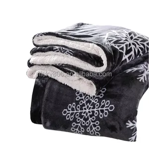 Fofo Star Snow Design Impressão Flanela Sherpa Cobertor De Lance De Lã Cobertor De Sofá De Neve