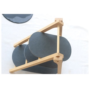 Soporte para pastel <span class=keywords><strong>de</strong></span> boda, piedra <span class=keywords><strong>de</strong></span> pizarra natural negra, garantía comercial, fabricante, 3 niveles - Product Image 4