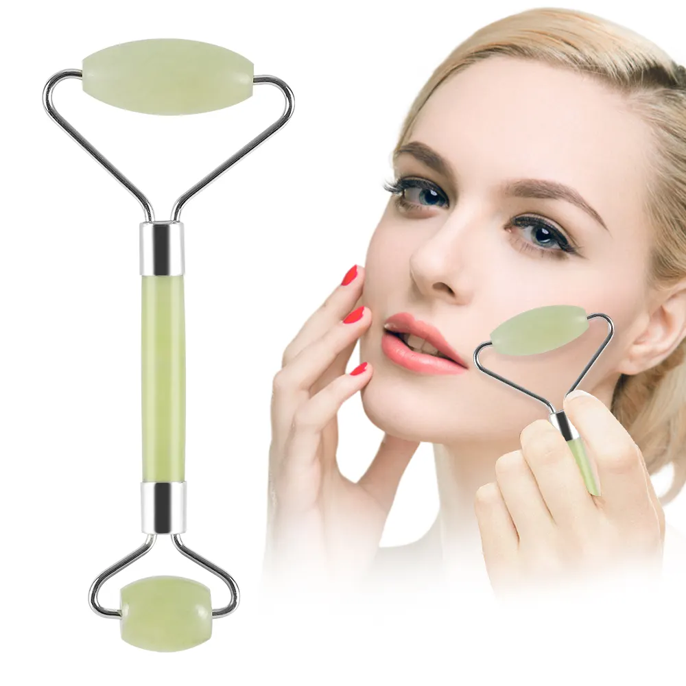2023 Trending Face Facial Roller Massage Natural White Jade Stone Wholesale Price