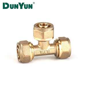 Chiết Giang Nhà Máy Brass pex Ống Nước Vật Liệu 3 Cách Nam Nữ Bằng Brass Nén Tee Ống Phù Hợp 16Mm pex Ống - Product Image 4
