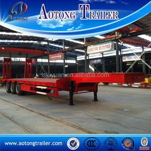 Chine aotong brand <span class=keywords><strong>new</strong></span> tri-essieu surbaissée remorque, Faible lit remorque avec extension latérale - Product Image 1