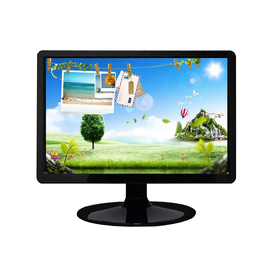 Monitor lcd de tela de 15.6 polegadas computador, 1920x1080 ips tela dc 12v 1920x1080p com hdmi vga usb bnc entrada