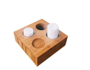 Bamboo Or black resin compressed towel tray holder magic compressed towel coin tissue