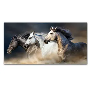تشغيل الحصان الحيوان المشارك صور لغرفة المعيشة ديكور المنزل قماش طباعة الحصان الصيني اللوحة الفنية