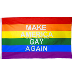 Bandera del Orgullo Gay Personalizada con Logotipo, 100% Poliéster, Económica, con Dos Ojales - Product Image 3