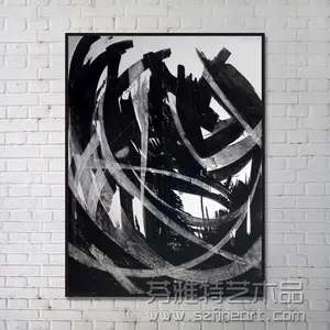 New design decorative black and white abstract painting