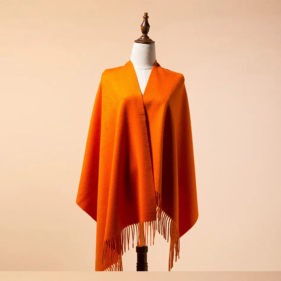 Cashmere Scarf Orange Color Mongolian 100% Mongolian Plain High Quality Cashmere Shawls Women Winter Long Size Each Color 5pcs