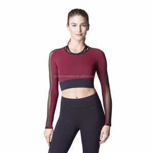 <strong>Ladies</strong> Long Sleeve Crop Top Fitness Gym Sports Wear Fashion Girl <strong>Clothing</strong> for Sports Yoga - Product Image 4
