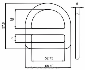 เหล็กชุบสังกะสี 230 เกรด ขนาด 2 นิ้ว แบบรูเดี่ยว รูปตัว D - Product Image 2