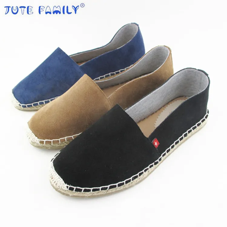 No Moq Size 36-41 Slip-on Ladies Womens Loafers Flats Jute Espadrille Jersey Shoes Espadrilles