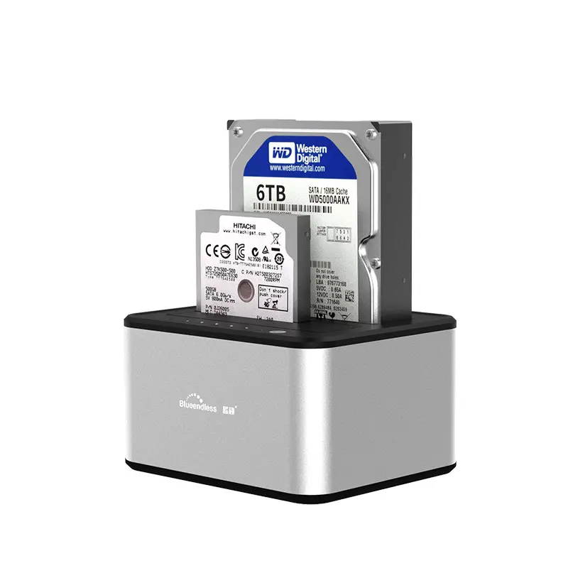 שיבוט פונקציה HD07 2 מפרץ HDD Dock Fit 2.5 ו 3.5 כונן קשיח SATA תחנת עגינה