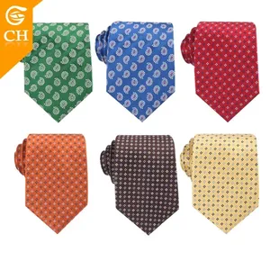 Customised Ties Men Silk Elegant Floral Necktie Jacquard Hand Made Italian Silk Ready Ties