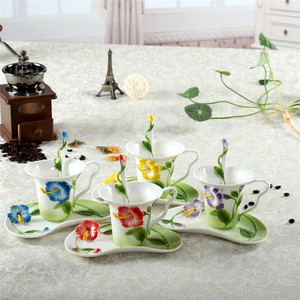 Taza de café de flores esmaltadas, taza 3D colorida personalizada, superventas - Product Image 1