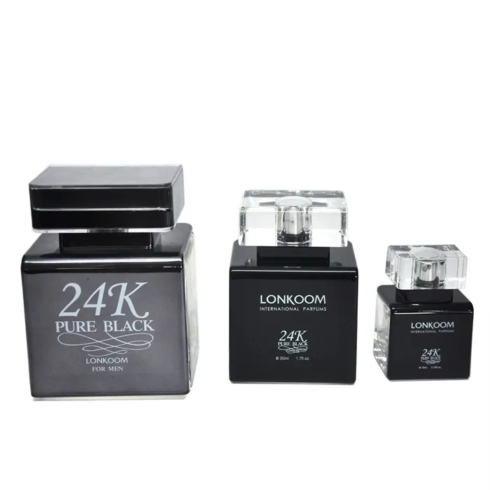 Lonkoom 24K Herren Parfums 10ml & 50ml & 100ml Set klassische reine schwarze Eau de Parfum anpassen Private Label
