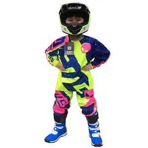 2018 Grosir Sublimasi Disesuaikan Jersey dan Celana Motocross Kulit Fashion Kualitas Tinggi untuk Anak-anak