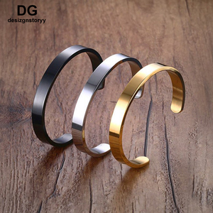 Custom logo Fashion 316L Stainless Steel Cuff Bracelet <strong>Silver</strong> Gold <strong>for</strong> Women <strong>Men</strong> - Product Image 2