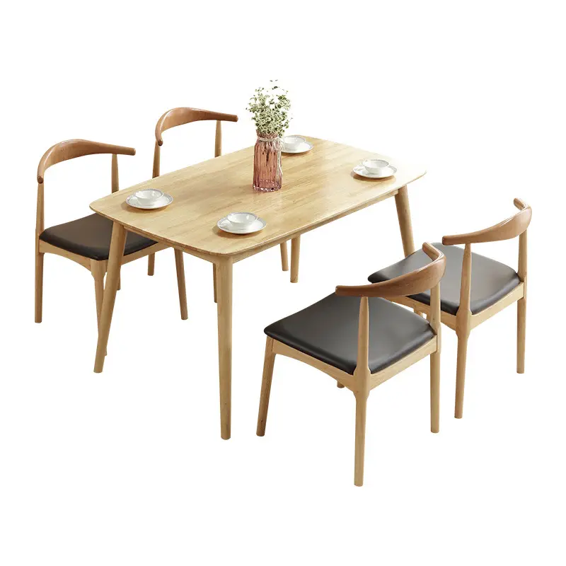 ホット販売 Sanqiang レストラン家具木製表面 4 席ダイニングテーブルと椅子のセット