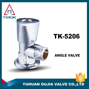 Válvula ángulo cobre <span class=keywords><strong>amarillo</strong></span> con cromado pulido tres vías <span class=keywords><strong>flujo</strong></span> agua npt CE montado en la pared baño sanitario limpia lavadora - Product Image 1