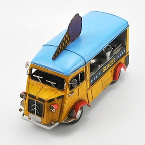 Retro Eiscreme-Modellbus <span class=keywords><strong>Vintage</strong></span> Antik Maßstab 1:12 für Heimdekoration Eisenmetall-Handwerk Handgefertigte Kunst und Handwerk - Product Image 5
