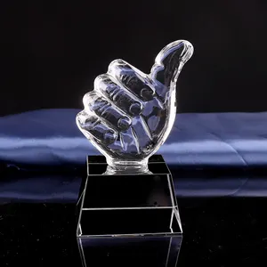 Pujiang Manufacturer crystal NO. ONE trophy Thumb shape trophy