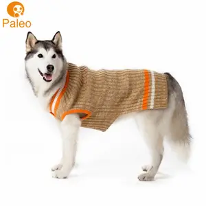 Paleo Knitted Pet Sweater Custom Dog Warm Winter Jumper Striped Knit Big Pet Clothes Classic Dog Sweaters