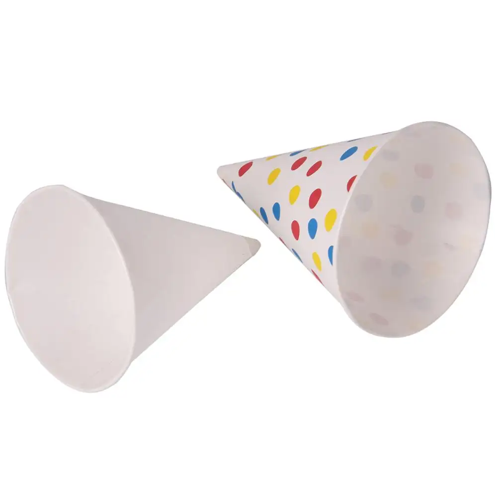 Disposable rolled paper cone cup airport water cup ,cheap custom single wall disposable ice cream cone paper cups