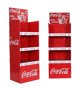 Estante de exhibición de cartón personalizado para <span class=keywords><strong>supermercado</strong></span>, expositor de papel corrugado para jugo de bebidas, fácil de montar - Product Image 2