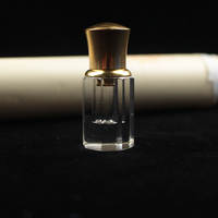 Mini bouteille d'huile en cristal élégante de 1ml recharge arabe boîte d'emballage portable de bouteille d'huile d'oud en cristal