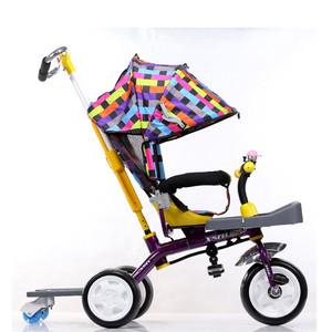 2017 popüler çift itme çubuğu üç tekerlekli bisiklet çocuk bisiklet/4 in 1 bebek çocuk yürüyor trike ters/<span class=keywords><strong>3</strong></span> tekerlek bebek üç - Product Image 1