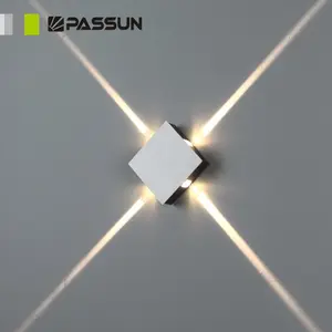 Lampu Dinding Dalam Ruangan Led Desain Modern Kecerahan Tinggi 4 Sisi Persegi