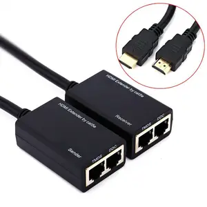 Amplificador hdmi ethernet, extensor de hdmi, amplificador por cat5e/6 até 30m, 100ft & 1080p, suporte para hdtv, dvd