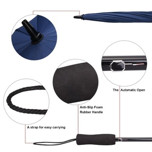 190 t 210 t Pongé Tissu <span class=keywords><strong>Parapluie</strong></span> <span class=keywords><strong>Tempête</strong></span> 16 k <span class=keywords><strong>Anti</strong></span>-dérapant Mousse Poignée <span class=keywords><strong>Parapluie</strong></span> Droit Auto Ouvert - Product Image 6