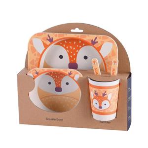 Ensemble de bols pour enfants, <span class=keywords><strong>vaisselle</strong></span> de table créative <span class=keywords><strong>en</strong></span> Fiber de <span class=keywords><strong>bambou</strong></span> antichute pour l'alimentation des enfants, dessin animé séparation <span class=keywords><strong>vaisselle</strong></span> cadeaux - Product Image 5