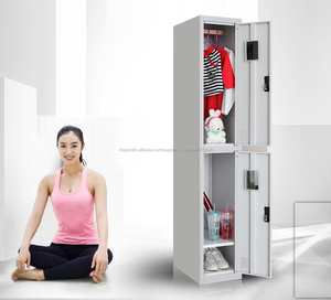 Barato solo dos puertas 2 Tier acero almacenamiento <span class=keywords><strong>ropa</strong></span> <span class=keywords><strong>de</strong></span> metal armario - Product Image 5
