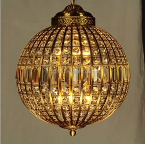 Vintage moderno bronce cobre araña bola redonda globo en forma de cristal colgante Luz - Product Image 3