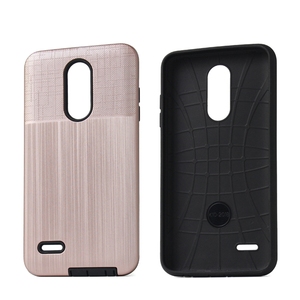 <span class=keywords><strong>2</strong></span> en 1 paño cepillado textura a prueba de golpes cubierta de teléfono duro para lg k10 2018 caso - Product Image 1