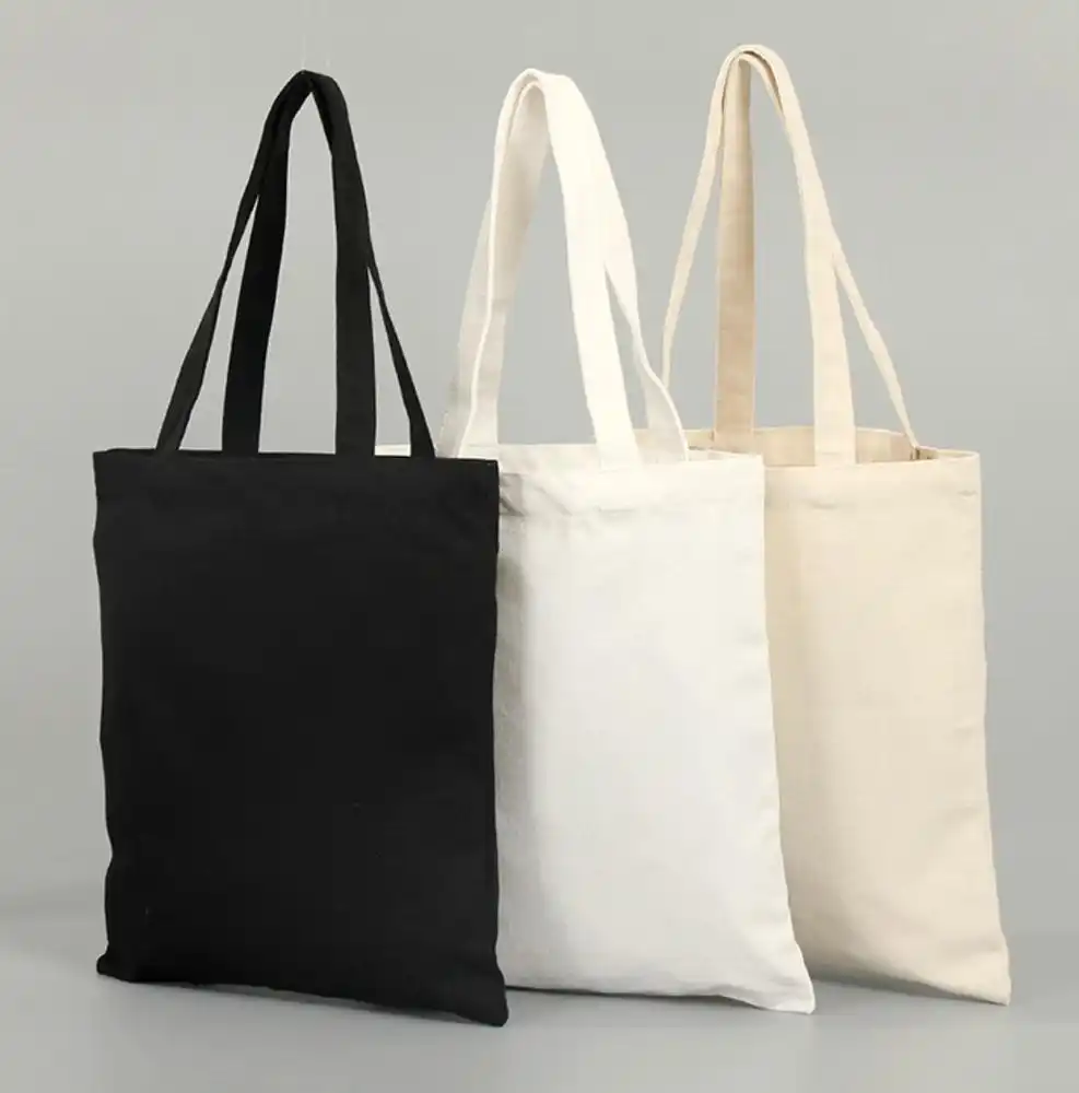 Toptan özel logo promosyon düz siyah son organik pamuk kanvas tote çanta alışveriş çantası, pamuklu çanta, kanvas çanta