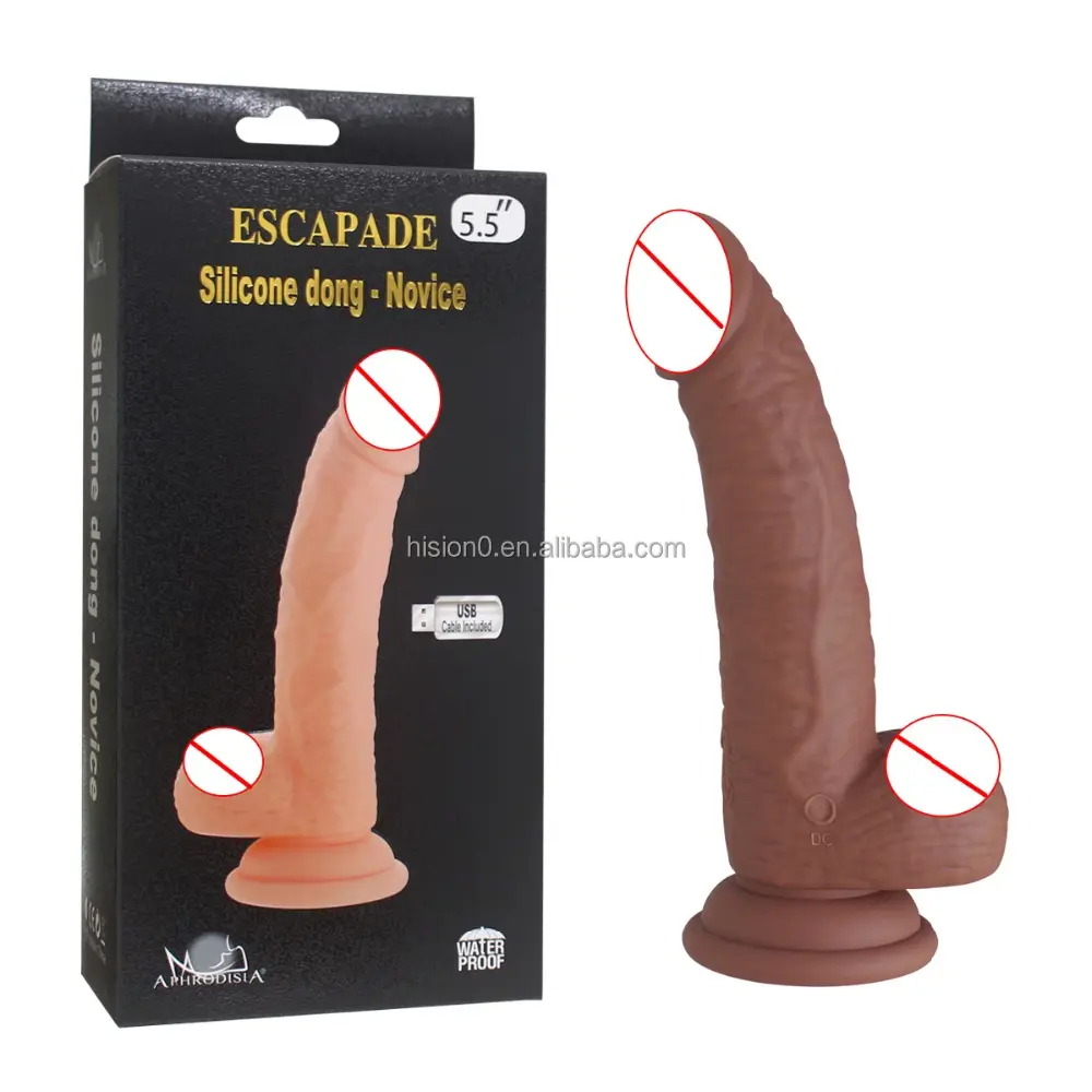 5.5 ''19cm en büyük Escapade silikon Dong acemi yumuşak silikon USB şarj özel titreşimli yapay penis